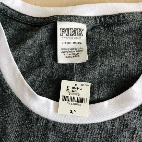 VS PINK Gray/Pink Colorblock Perfect Tee Size S - Picture 7 of 8